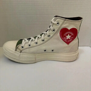 Converse Chuck Taylor All Star High Top Shoes Hearts White/Cream & Green